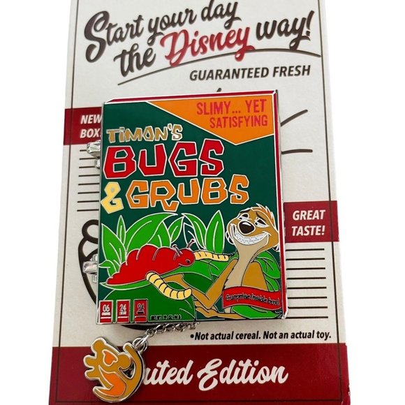 Disney Lion King Timon’s Bugs and Grubs Cereal Box Timon Limited Edition Pin - Picture 1 of 7